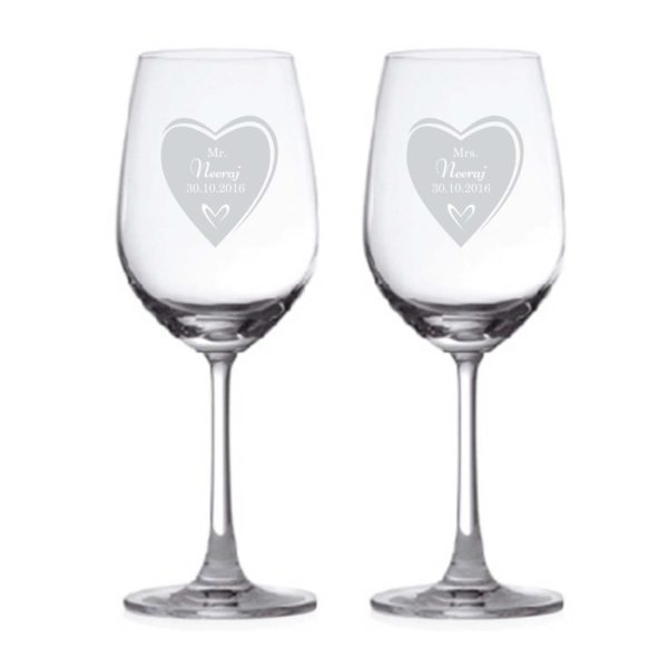 Personalized Mr And Mrs Love Wine Glasses