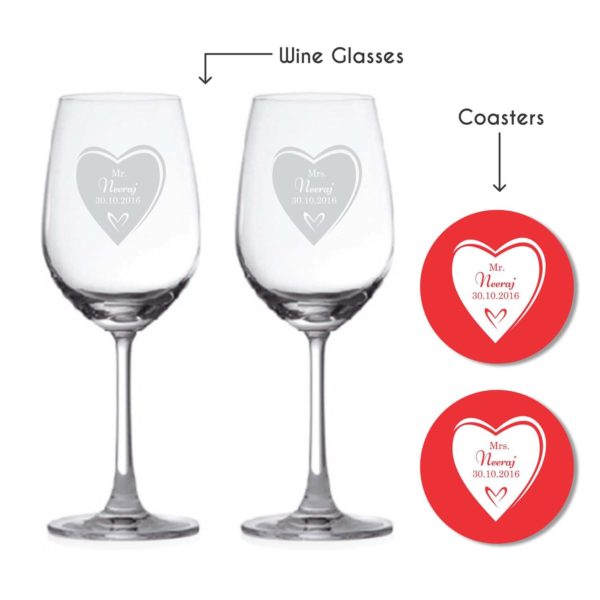 Personalized Mr And Mrs Love Wine Glasses