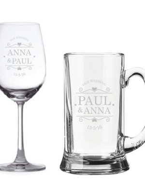 Personalised-Our-Wedding-Wine-Glass-Beer-Mug