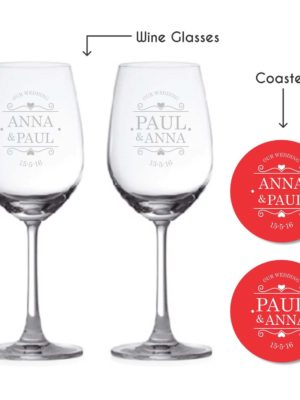 Personalised Our Wedding Wine Glasses