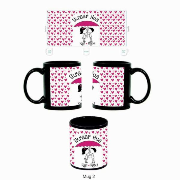 Cute Pyaar Hua Ikraar Hua Couple Mugs- Set of 2