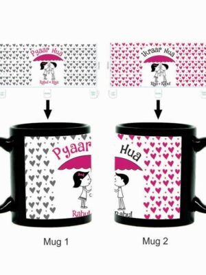 Cute Pyaar Hua Ikraar Hua Couple Mugs- Set of 2