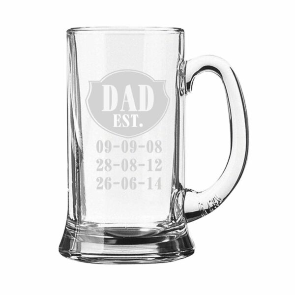 Personalized Engraved Dad Established Beer Mug