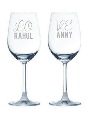 Personalized Engraved Love Wine Glasses