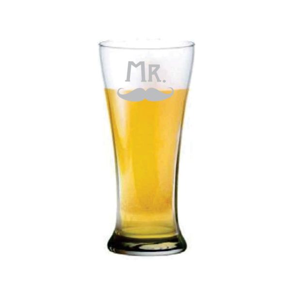 Personalized Engraved Mr Mrs Beer Pilsners Set of 2