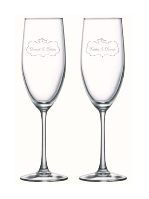 Personalized Heart Wedding Anniversary Champagne Flute