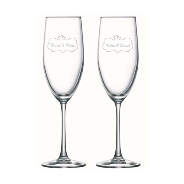 Personalized Heart Wedding Anniversary Champagne Flute
