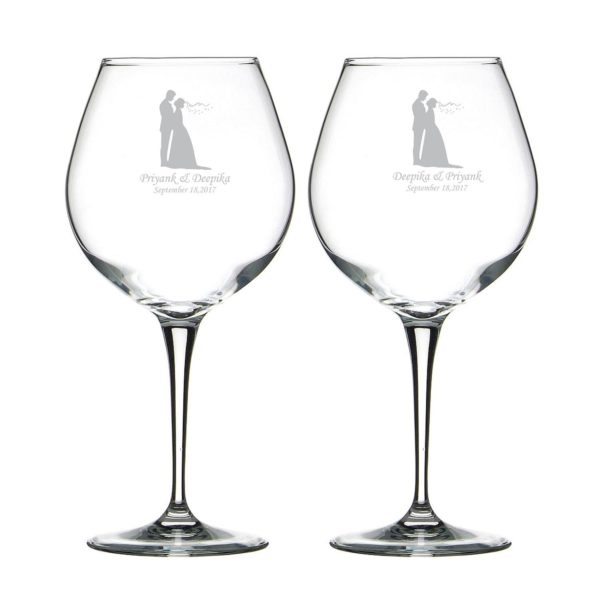 Personalized Just Married Couple Wine Glasses Set of 2