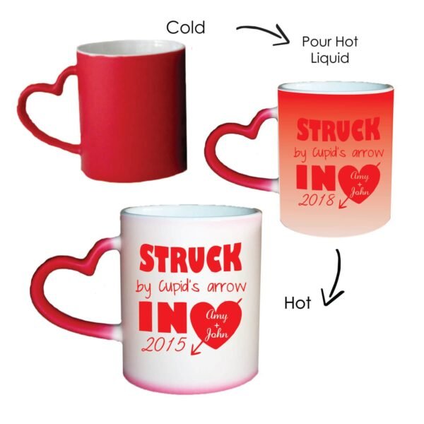 Personalized Love Struck Romantic Anniversary Red Magic Mug