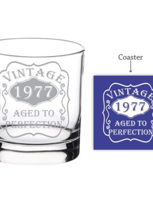 Personalized Vintage Aged to Perfection Whiskey Glass