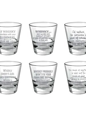 Problem Solver Engraved Whiskey Glasses - Set of 6