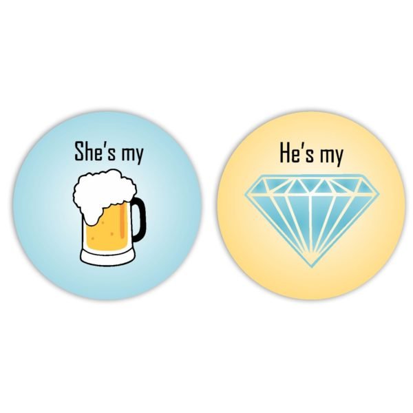 Shes My Beer He is My Diamond Couple Mugs