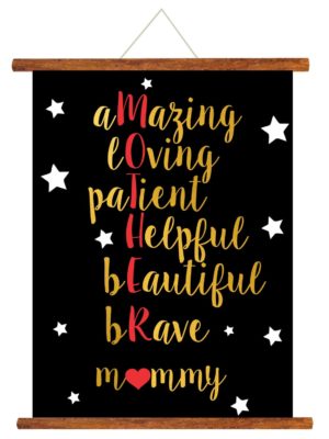 Starry Beautiful Mommy Mother Definition Canvas Scroll