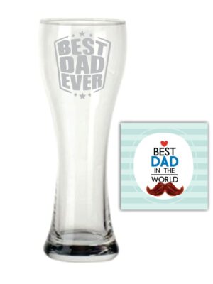 Starry Best Dad Ever Beer Pilsner Glass