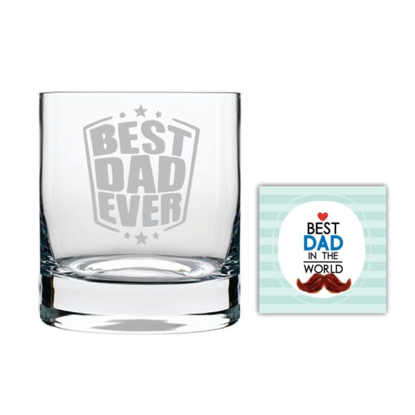 Moustache Awesome Dad Whiskey Glass