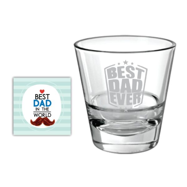 Moustache Awesome Dad Whiskey Glass