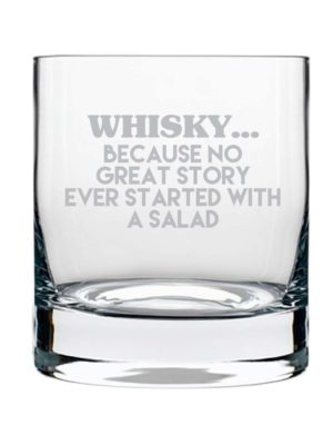 Start a Story With Whisky Engraved Whiskey Glass