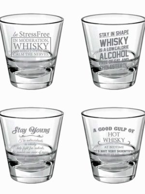 Stay Fit With Engraved Whiskey Glasses - Set of 4