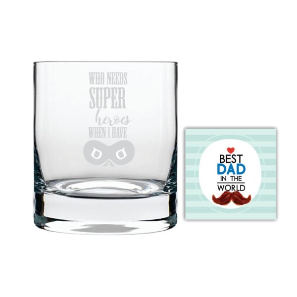 Moustache Awesome Dad Whiskey Glass