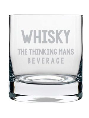 Thinking Mans Beverage Engraved Whiskey Glass