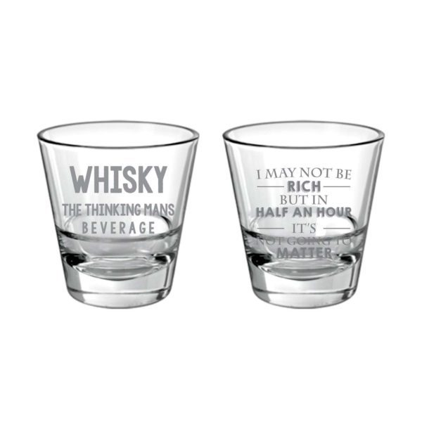 Thinking Man's Beverage Whiskey Glasses - Set of 2