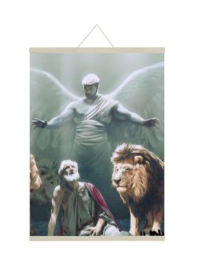 Daniel in the Lion's Den Bible Canvas Scroll