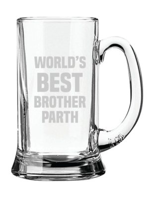 Engraved Personalized Worlds Best Brother Beer Mug