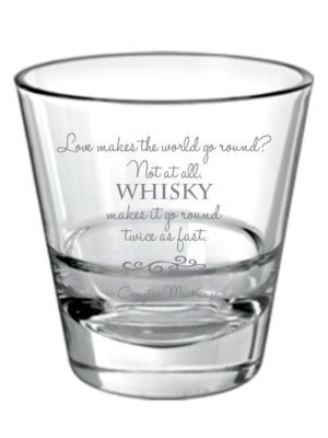 Whiskey Makes World Go Round Fast Engraved Whiskey Glass