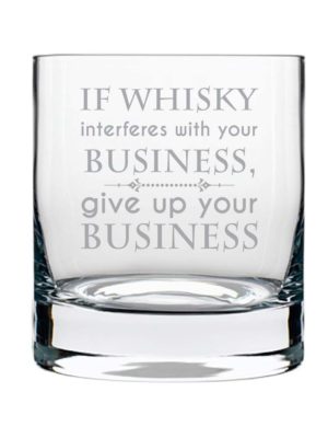 Whiskey is Business Friendly Engraved Whiskey Glass