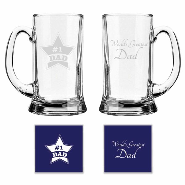 Best Dad in The World Beer Mug Set Of 2