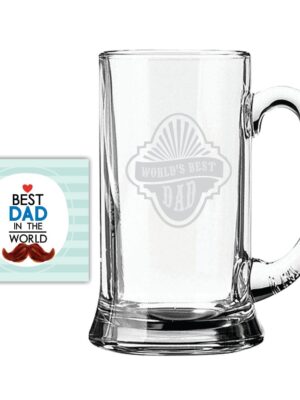 Worlds Best Dad Engraved Beer Mug