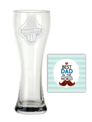 Worlds Best Dad Beer Pilsner Glass
