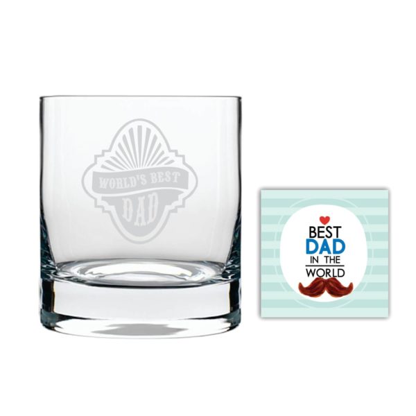 Moustache Awesome Dad Whiskey Glass