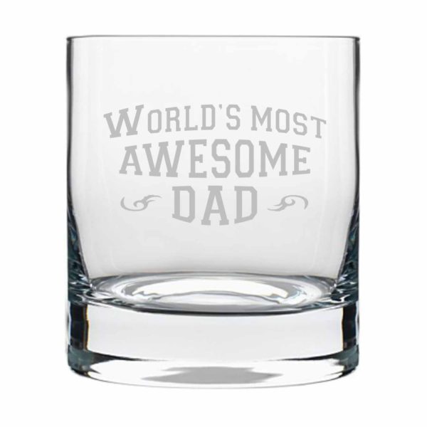 Worlds Most Awesome Dad Whiskey Glass