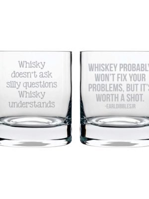 Worthy Whisky Engraved Whisky Glasses - Set of 2