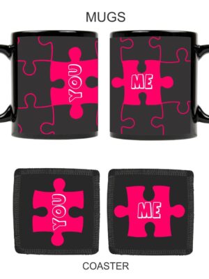 You and Me Puzzle Couple Mugs