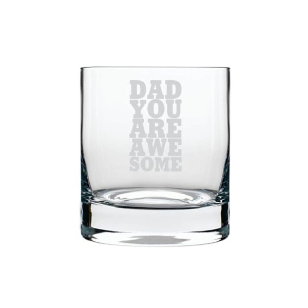 Moustache Awesome Dad Whiskey Glass