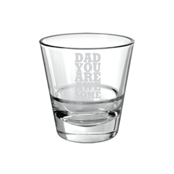 Moustache Awesome Dad Whiskey Glass