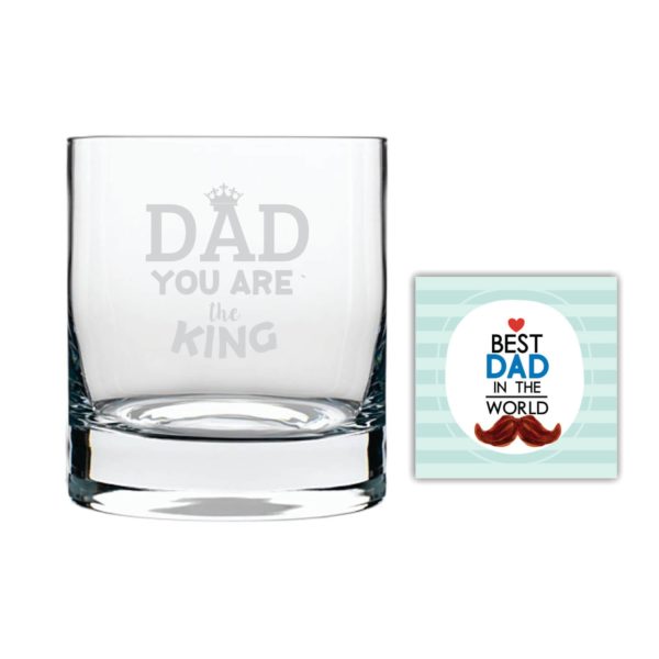 Moustache Awesome Dad Whiskey Glass