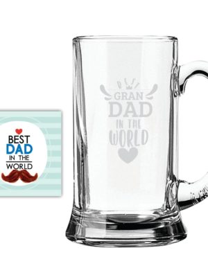 Best Grandad in the World Engraved Beer Mug