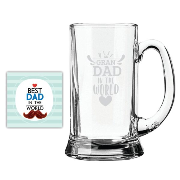 Best Grandad in the World Engraved Beer Mug