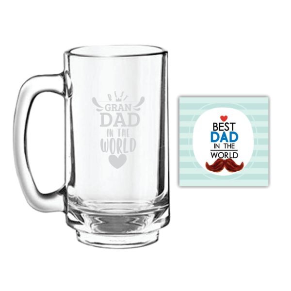 Best Grandad in the World Engraved Beer Mug