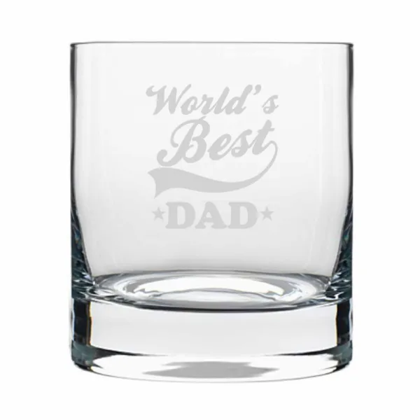 Worlds Best Dad Engraved Whiskey Glass