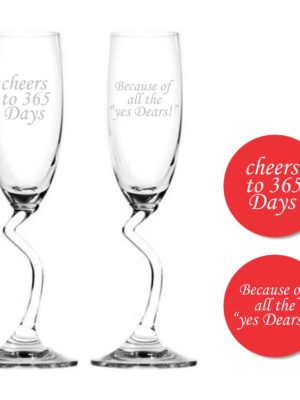 Cheers 1st Marriage Anniversary Champagne Flutes