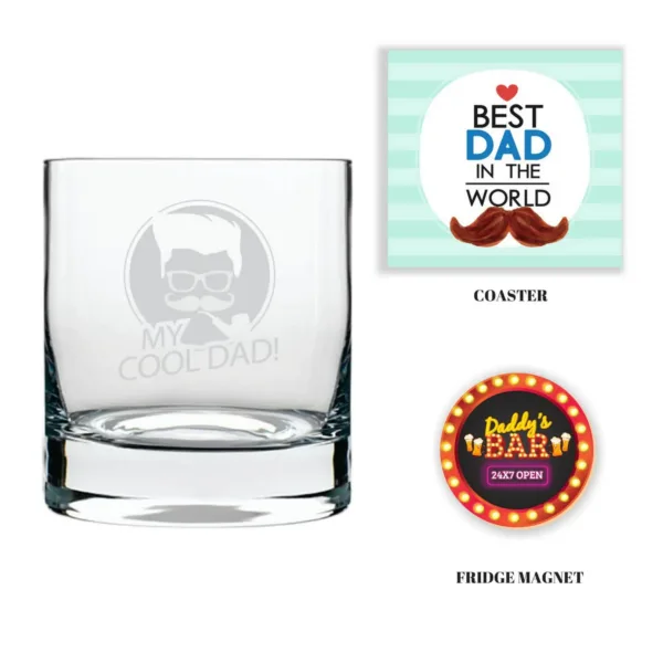 Cool Dad Engraved  Whiskey Glass