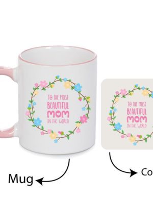 World's Most Beautiful Mom Mug Pink Rim