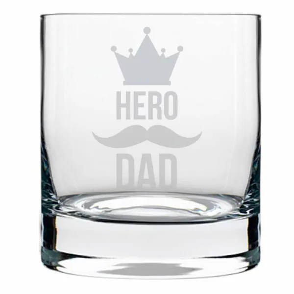 Hero Dad Engraved  Whiskey Glass