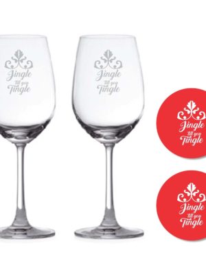 Jingle Till You Tingle Wine Glasses Set of 2