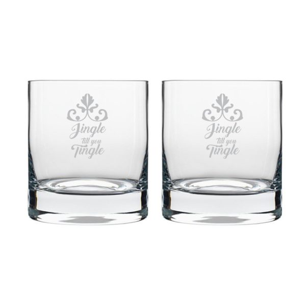 Jingle Till You Tingle Christmas Whiskey Glasses