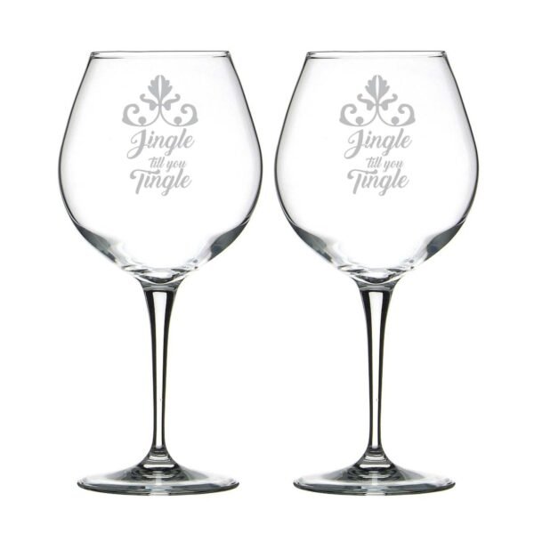 Jingle Till You Tingle Wine Glasses Set of 2